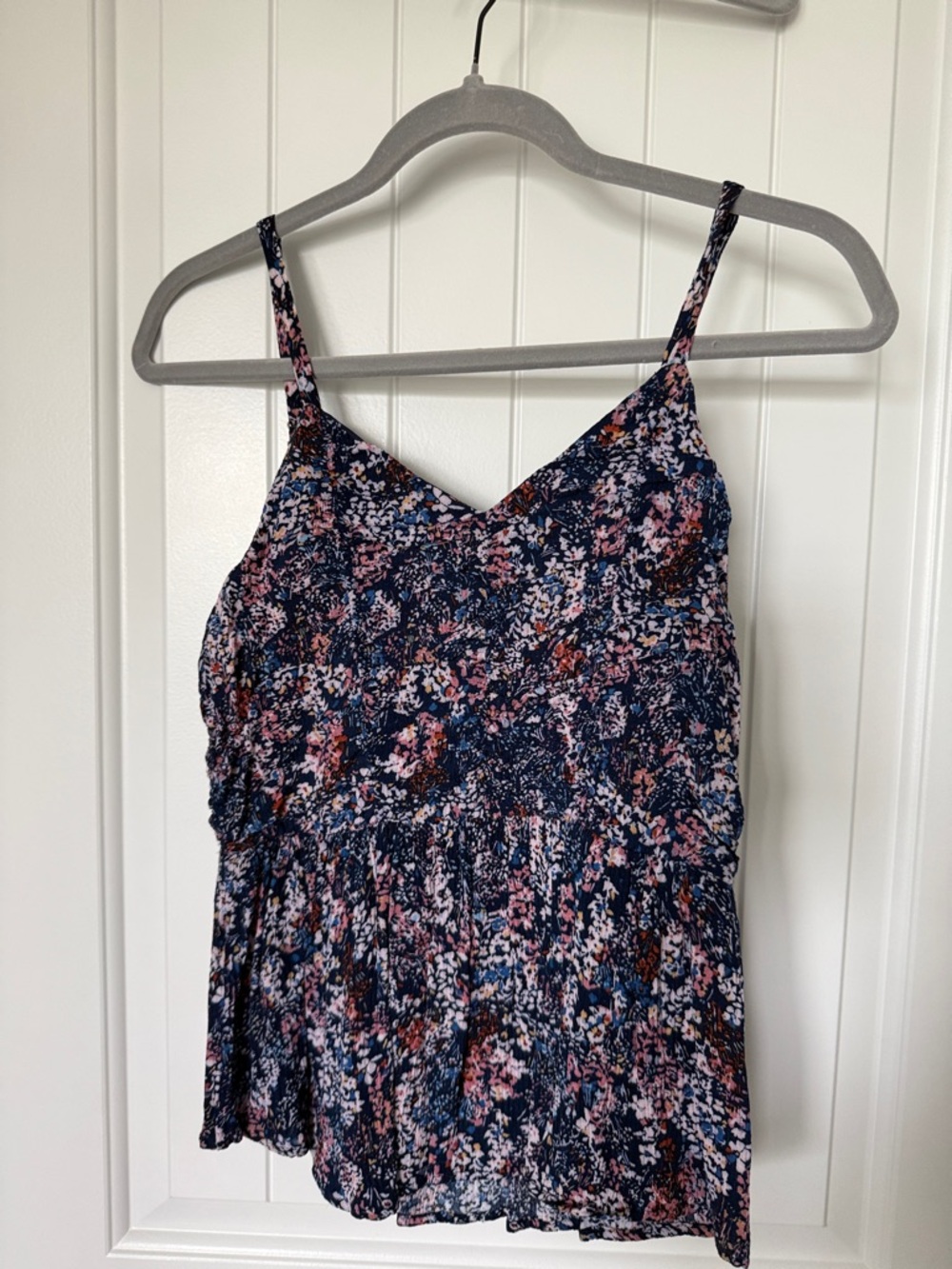 MAURICES Navy Floral Spaghetti Strap Tank Top